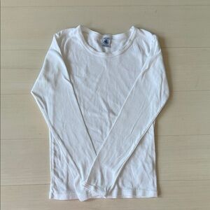 Petit Bateau Classic White Long Sleeve Tee, Girls sz 12